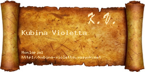 Kubina Violetta névjegykártya